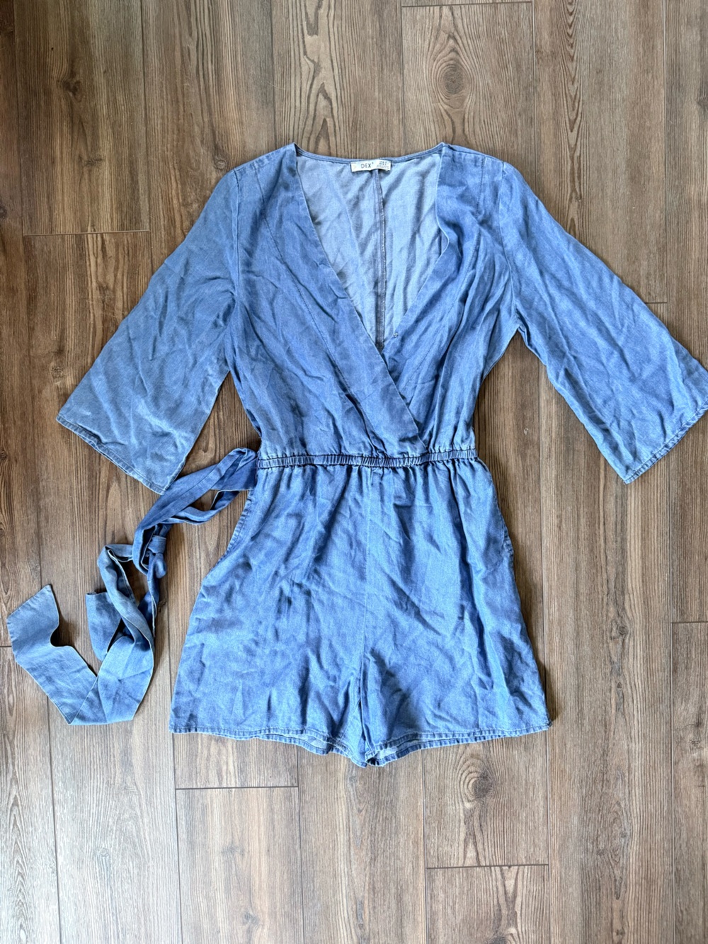 Dex Light Blue Wrap Romper
